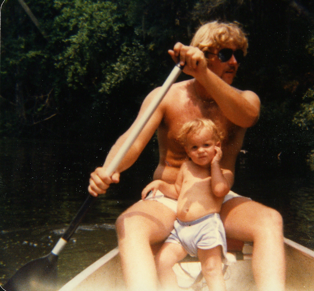 Jason's Father rowing along the Alafia River in Florida.